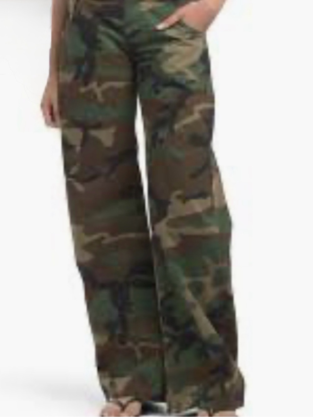 Women’s Lazy Sunday Wide Leg Camouflage Sweatpants - Picture 1 of 5